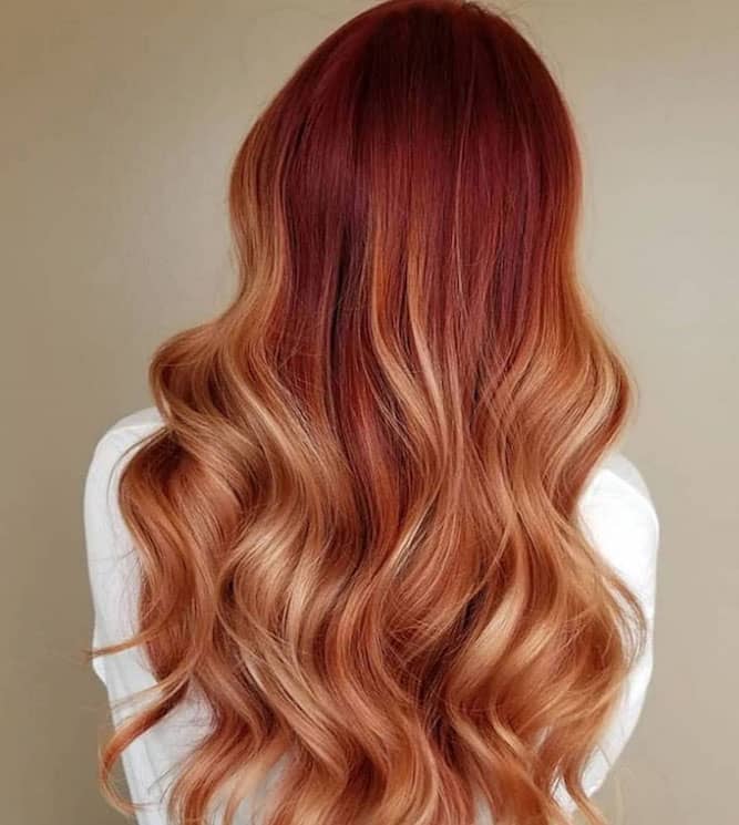 tóc balayage nâu đồng