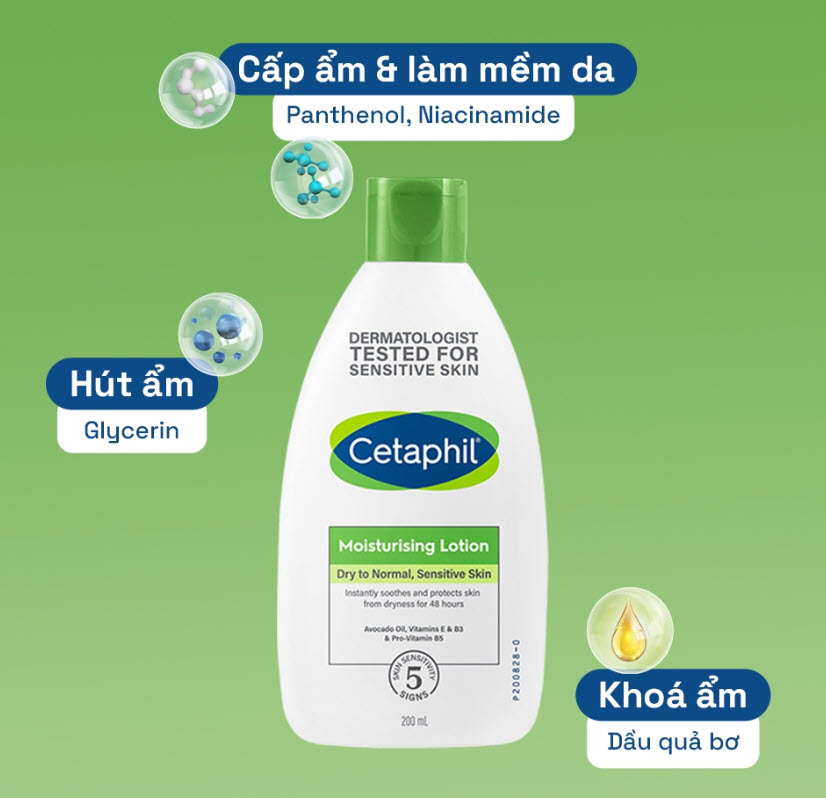 Sữa dưỡng ẩm dịu lành cho da nhạy cảm CETAPHIL MOISTURIZING LOTION 200ML