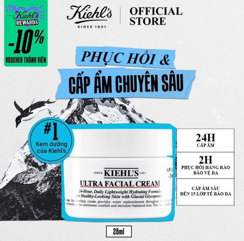 Kem dưỡng ẩm Kiehl's Ultra Facial Cream 28ml